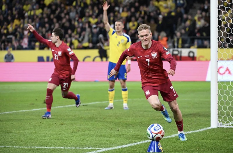 Thụy Điển vs Ba Lan giành vé dự World Cup 2026 tại Stockholm