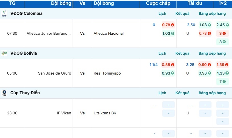 Bảng tỷ lệ kèo trận đấu San Jose de Oruro vs Real Tomayapo